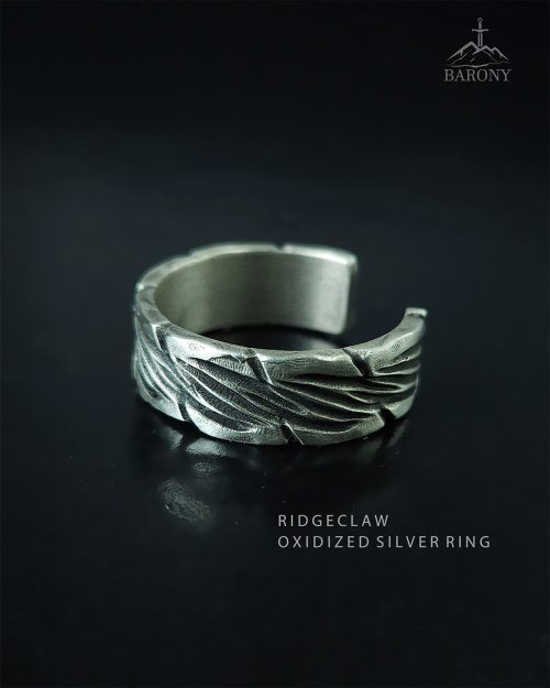Ridgeclaw oksitli gümüş yüzük